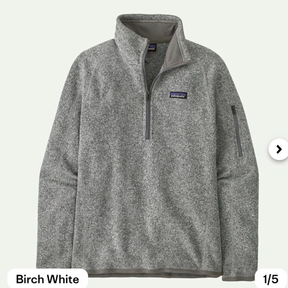 Patagonia Birch White Better Sweater 1/4 Zip Fleece in Women’s Size Small 🩶 - Picture 2 of 5
